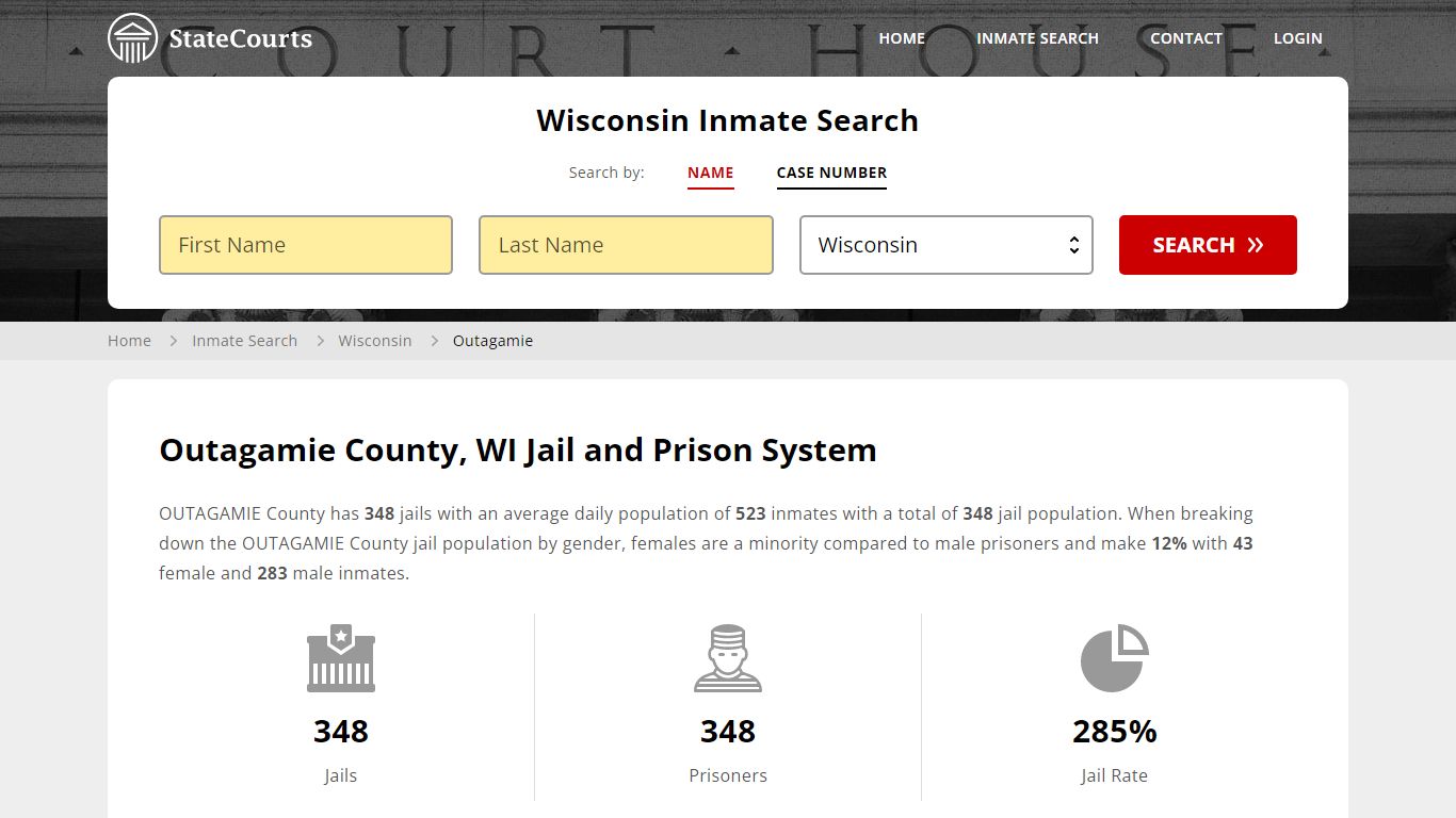 Outagamie County, WI Inmate Search - StateCourts