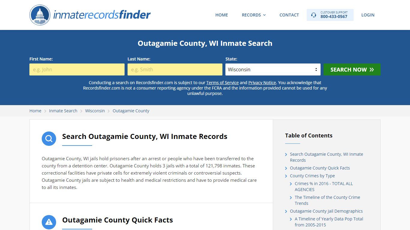 Outagamie County, WI Inmate Lookup & Jail Records Online